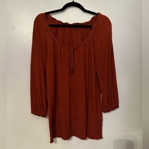 APT. 9 Burnt Orange Comfy 3/4 Sleeve Blouse Size Large